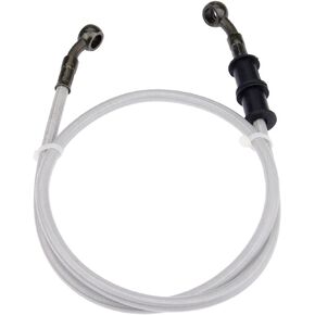 Mtsooning Motorcycle Brake Hose, 90cm Universal Hydraulic Clutch Oil Pipe, Motocross Braided Replacement for Pit Dirt ATV Sport Bikes Silver