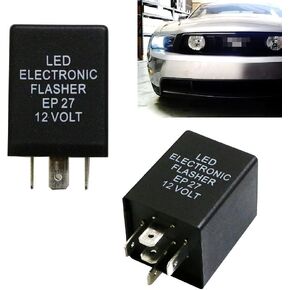 iJDMTOY (1 5-Pin EP27 FL27 Electronic LED Flasher Relay Fix As LED Turn Signal Bulbs Hyper Flash Fix