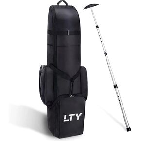 LTY Padded Golf Travel Bags for Airlines with Wheels, Premium 1680D Heavy Duty Oxford Wear Resistant Waterproof Golf Club Travel Bag, Lightweight Golf Bag Travel Cover