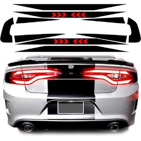 Gloss Black Tail Light Race Track Bat Vinyl Overlay Decal Cover Tint Kit Film Precut Compatible with Dodge Charger 2015-2021 Exterior Accessories
