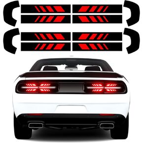 iwannachange Gloss Black Tail Light Race Track Bat Vinyl Overlay Decal Cover Tint Kit Film Precut Compatible with Dodge Challenger 2015-2022 Exterior Accessories (Arrange Squares Style) in Kuwait