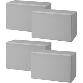 Yoga Blocks 4 Pack - Premium EVA Foam Bricks for Pilates Workout, Stretching, Meditation - Yoga Brick for Flexibility, Balance, Spine Strength, Non-slip and Lightweight