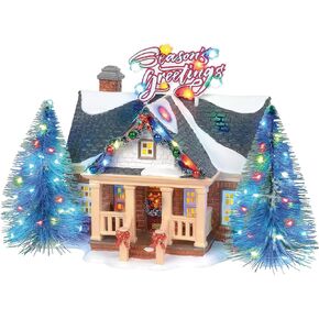 Department 56 Sisal, Plastic, Dolomite Original Snow Village Brite Lites Holiday House Lit Building, 6.69 Inch, Multicolor