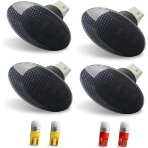 HERCOO Dually Bed Fender LED Side Marker Lights Front Rear Lamps Compatible with Ford 1999-2010 F350 F450 F550 Super Duty, Smoke