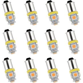 BlyilyB - Pack of 20 - White BA9S T11 T4W 64111 Miniature Bayonet Single Contact Base LED Bulbs 5SMD 5050 For Side Marker Lights RV and Boat Dome Lights Map Lights License Plate Light
