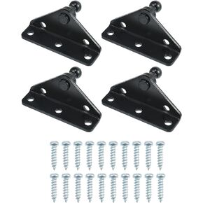 Car Gas Spring Mounting Bracket 10mm Ball Stud Bracket with 20 Screws Black Set of 4