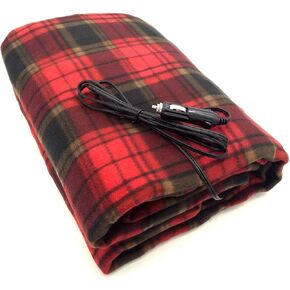 Car Electric Blanket 12V Fleece Electric Heated Travel Blanket for Car and RV-Great for Cold Weather (Beige)