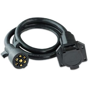 7-Way Trailer Extension Cord Wire 4 Ft - 7 Pin Connector Plug for RV Trailer, Caravan, 5th Wheel to Truck or Van - Heavy Duty & Weatherproof (4-Feet)