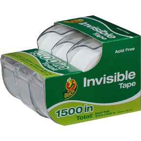Duck Brand Matte Finish Invisible Tape Refill for Dispenser, 10 Rolls, Each Roll 3/4-Inch x 1000 Inches for 10000 Total Inches