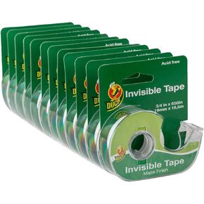 Duck Brand Matte Finish Invisible Tape Refill for Dispenser, 10 Rolls, Each Roll 3/4-Inch x 1000 Inches for 10000 Total Inches