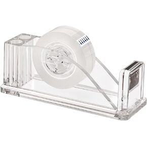 Transparent Acrylic Tape Dispenser, Non-Skid Tape Cutter Holder, Clear Tape Dispensers Bulk for Desk, Office, Home, School