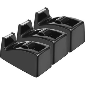 JIKIOU Desktop Tape Dispenser - Non-Skid Base - Weighted Tape Roll Dispenser - Perfect for Office Home School (Tape not Included) - (3-Pack Black)