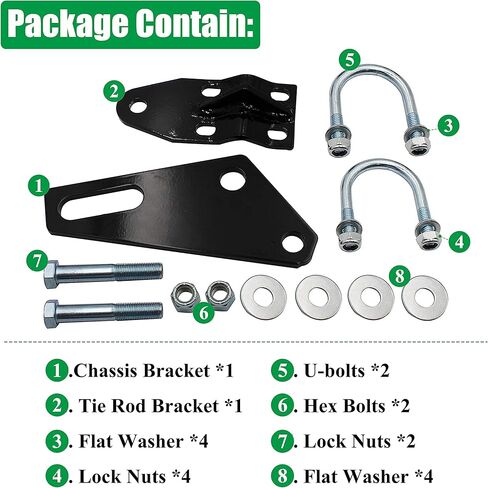 طقم دعامة تثبيت مثبت التوجيه RBK22 منعكس لـ Roadmaster، متوافق مع المنازل المتنقلة التي تعتمد على Ford F53/F550 1999-2018، للمدربين بمحركات V10 in Kuwait