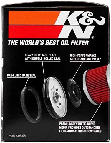 K&N Motorcycle Oil Filter: High Performance, Premium, Designed to be used with Synthetic or Conventional Oils: Fits Select Kawasaki Vehicles, KN-128 in Saudi Arabia