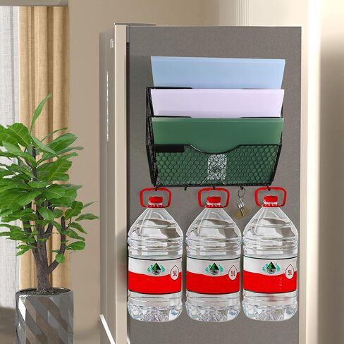 6 Tier Magnetic File Holder，No Drilling Required Folder Letter Organizer for Office File Cabinets,Refrigerator, Whiteboard, Metal Magnetic Mail Paper Storage Basket for Home, Office Supplies in Saudi Arabia