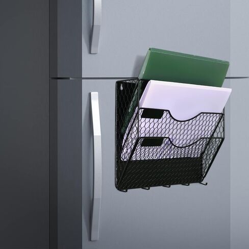 6 Tier Magnetic File Holder，No Drilling Required Folder Letter Organizer for Office File Cabinets,Refrigerator, Whiteboard, Metal Magnetic Mail Paper Storage Basket for Home, Office Supplies in Saudi Arabia