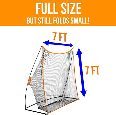 شبكة تدريب الجولف المحمولة من جيم بوينت لممارسة القيادة في الأماكن المغلقة أو الهواء الطلق - رائعة للمبتدئين والخبراء لممارسة تقلبات الجولف أثناء التنقل في الفناء الخلفي أو في الحديقة - شبكة 7 × 7 مع حقيبة تخزين in Kuwait
