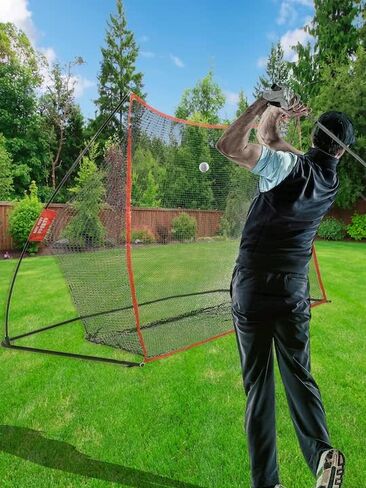 شبكة تدريب الجولف المحمولة من جيم بوينت لممارسة القيادة في الأماكن المغلقة أو الهواء الطلق - رائعة للمبتدئين والخبراء لممارسة تقلبات الجولف أثناء التنقل في الفناء الخلفي أو في الحديقة - شبكة 7 × 7 مع حقيبة تخزين in Kuwait