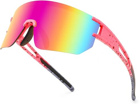 WANWAN Men Women Cycling Sunglasses, 80s Sport Baseball Mirrored Sun Glasses for Youth Adults Running Softball in Saudi Arabia