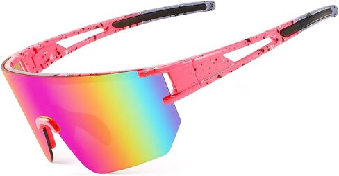 WANWAN Men Women Cycling Sunglasses, 80s Sport Baseball Mirrored Sun Glasses for Youth Adults Running Softball in Saudi Arabia