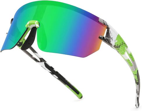 WANWAN Men Women Cycling Sunglasses, 80s Sport Baseball Mirrored Sun Glasses for Youth Adults Running Softball in Saudi Arabia