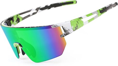 WANWAN Men Women Cycling Sunglasses, 80s Sport Baseball Mirrored Sun Glasses for Youth Adults Running Softball in Saudi Arabia