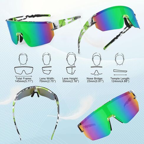 WANWAN Men Women Cycling Sunglasses, 80s Sport Baseball Mirrored Sun Glasses for Youth Adults Running Softball in Saudi Arabia