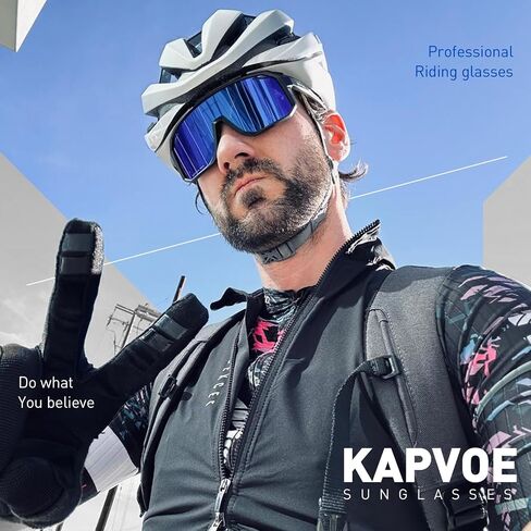 نظارات شمسية مستقطبة لركوب الدراجات من KAPVOE، نظارات بيسبول للحماية من الأشعة فوق البنفسجية 400 للرجال والنساء in Kuwait