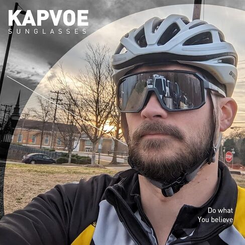 نظارات شمسية مستقطبة لركوب الدراجات من KAPVOE، نظارات بيسبول للحماية من الأشعة فوق البنفسجية 400 للرجال والنساء in Kuwait