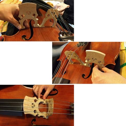 4/4 Cello Bridge 2pcs Cello Bridge 3/4 Cello Parts Maple Cello Fitted Bridge Musical Instrument Replacement (Beige) Cello Bridge Accessories in Saudi Arabia