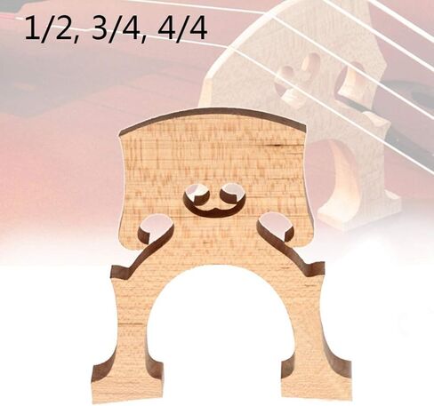 4/4 Cello Bridge 2pcs Cello Bridge 3/4 Cello Parts Maple Cello Fitted Bridge Musical Instrument Replacement (Beige) Cello Bridge Accessories in Saudi Arabia