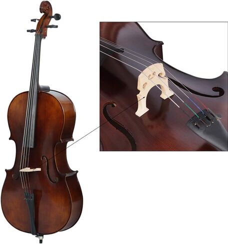 4/4 Cello Bridge 2pcs Cello Bridge 3/4 Cello Parts Maple Cello Fitted Bridge Musical Instrument Replacement (Beige) Cello Bridge Accessories in Saudi Arabia