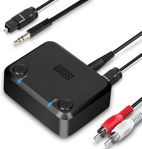 جهاز إرسال بلوتوث AptX HD منخفض الكمون - أغسطس MR270 HD - محول سماعة رأس بلوتوث v5.0 ثنائي الارتباط للتلفزيون - قم بتوصيل زوجين من سماعات الرأس اللاسلكية بالتلفزيون والكمبيوتر اللوحي والكمبيوتر الشخصي in Kuwait