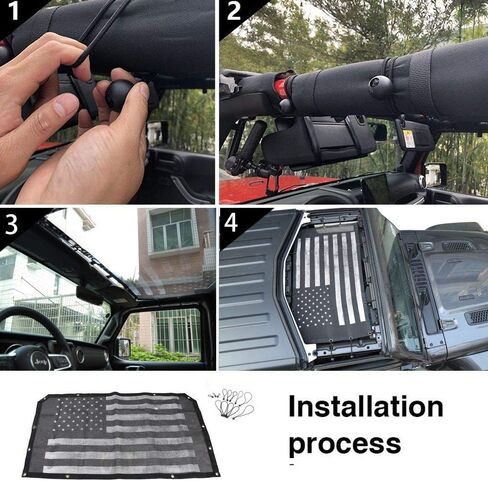 لسيارة Jeep JL Sunshade Mesh Top - JeCar Mesh Top Sun Shade JL Front Sunshade UV Protection for 2018-2023 Jeep Wrangler JL 2 باب و4 أبواب in Kuwait