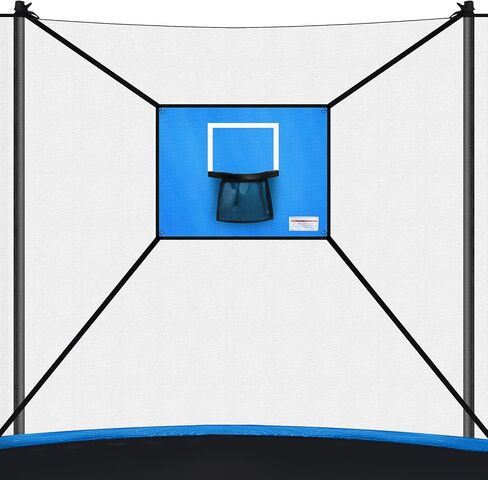 Trampoline Basketball Hoop with Mini Basketball Easy to Install Basketball Hoop for Trampoline Breakaway Rim for Safe Dunking Blue in Kuwait