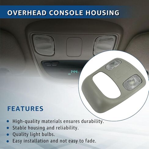 Overhead Console Housing w/Bulbs Compatible with Dodge Ram 1500/2500/3500/4500/5500 2002-2010 Replacement 1DK78TL2AA 1DK78BD1AA 56046109AC 56049824AD in Saudi Arabia