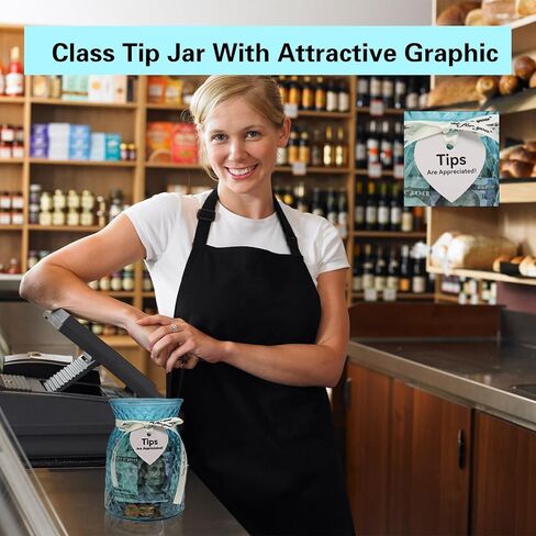 جرة زجاجية للمال، صندوق طرف لحانات النادل، حاوية المال للموسيقيين، صندوق دلو للزجاجة، حاوية تخزين النقود النقدية، أزرق in Kuwait