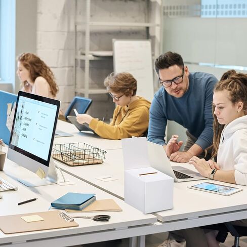 مجموعة صناديق اقتراع مكونة من 32 - صندوق تذاكر يانصيب، صندوق اقتراع أبيض بفتحة، صناديق يانصيب للتذاكر، صندوق تذاكر مع رأس، صندوق اقتراع أبيض - 6 × 6 × 6 بوصة in Kuwait