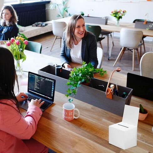 مجموعة صناديق اقتراع مكونة من 32 - صندوق تذاكر يانصيب، صندوق اقتراع أبيض بفتحة، صناديق يانصيب للتذاكر، صندوق تذاكر مع رأس، صندوق اقتراع أبيض - 6 × 6 × 6 بوصة in Kuwait