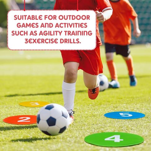 Tinideya 90 Pcs TPE Spot Markers with Bag 9 Inch Numbered Floor Spots for Gym Floor Dots Non Slip Poly Spot Marker for Classroom Gym Floor Basketball Soccer Agility Training Org in Saudi Arabia