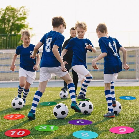 Tinideya 90 Pcs TPE Spot Markers with Bag 9 Inch Numbered Floor Spots for Gym Floor Dots Non Slip Poly Spot Marker for Classroom Gym Floor Basketball Soccer Agility Training Org in Saudi Arabia