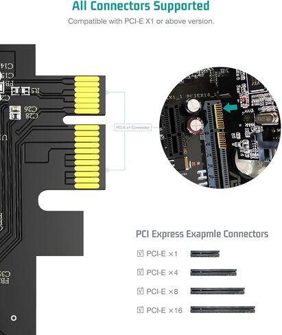 Tiergrade PCI-E Expansion Card to 7 Ports (2X USB 2.0-A, 3X USB 3.0-A, 2X USB 3.0-C), PCI Express (PCIe) Expansion Card USB Card for Desktop PC Support Windows 10/8.1/8/7/XP and MAC OS 10.8.2 Above in Saudi Arabia