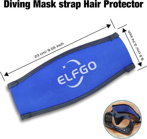 ELFGO Neoprene Mask Strap Cover Comfort Strap Swim Dive Scuba Mask Strap Cover Swimming Snorkeling Mask Strap for Men and Women Water Sports in Kuwait