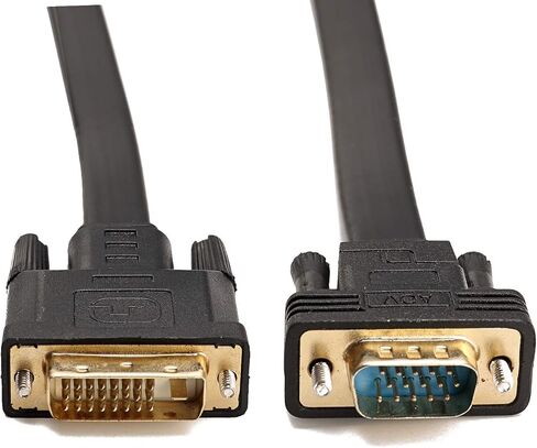 CableDeconn Active DVI-D Dual Link 24+1 Male to VGA Male Video with Flat Cable Adapter Converter 2M in Kuwait