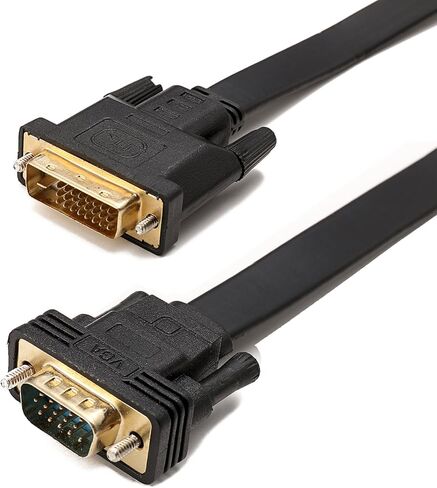 CableDeconn Active DVI-D Dual Link 24+1 Male to VGA Male Video with Flat Cable Adapter Converter 2M in Kuwait