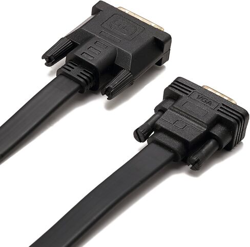 CableDeconn Active DVI-D Dual Link 24+1 Male to VGA Male Video with Flat Cable Adapter Converter 2M in Kuwait