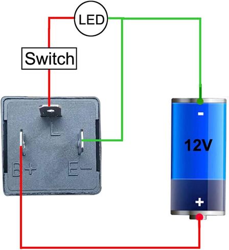 2 قطعة 12 فولت 3 دبوس مرحل فلاش LED إلكتروني 0.1 وات-150 وات c/m دراجة نارية إشارة الانعطاف قابلة للتعديل CF-13KT، تأتي مع 6 قطع طرفية in Kuwait