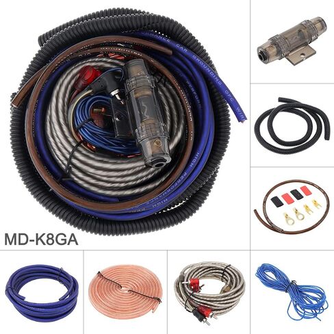 DriSentri 8 Gauge Amplifier Installation Wiring Kit Car Speaker Woofer Cables Car Power Amplifier Audio Line Power Line with Fuse Suit in Saudi Arabia