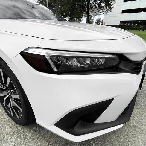 لون دخان الفينيل المقطوع مسبقًا من SlickMod لمصباح Honda Civic 2022-2023 (4. علامة جانبية للمصابيح الأمامية، 20% دخان داكن) in Kuwait
