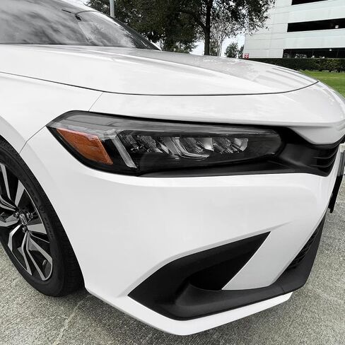 لون دخان الفينيل المقطوع مسبقًا من SlickMod لمصباح Honda Civic 2022-2023 (4. علامة جانبية للمصابيح الأمامية، 20% دخان داكن) in Kuwait